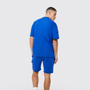 Vente en gros de vêtements d'été nouveau design hommes ensembles jumeaux à manches courtes t-shirt short ensemble double hommes de haute qualité pour hommes délavé à l'acide - Product Image 6