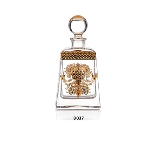 Hot Selling Beautiful Gold Glass <b>Perfume</b> <b>Bottle</b> <b>With</b> Flower Design Lid Decorative <b>Bottle</b> For Women & Girls Use - Product Image 2
