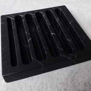 Travertine Marble <b>Coaster</b> Set With Holder White <b>Black</b> Stone Drink <b>Coasters</b> Custom Design - Product Image 5