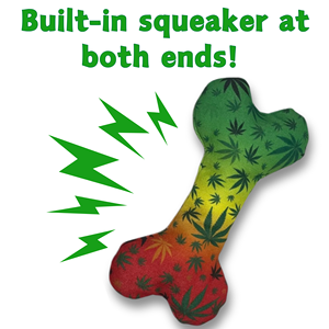 ของเล่นสุนัขรูปกระดูก PAW:20 Stoned to da Bone น่ารัก ตุ๊กตาใบกัญชา ลายใบกัญชา มีเสียงบีบ ขนาด 8 นิ้ว - Product Image 3