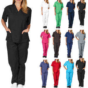 Pantalones médicos de moda, uniformes, tela de poliéster, uniformes de Hospital, conjuntos de enfermería para mujer - Product Image 1