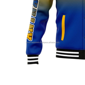 Custom wool blend <b>varsity</b> <b>jacket</b> with leather sleeves for wholesale collegiate teams and retail brands - Product Image 6