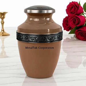 Grecian Blue Cremation Urn Customized Colours Modern Design Floral Engraved Handcrafted Funeral Urns Adult Scattering Ashes <b>Jars</b> - Product Image 3