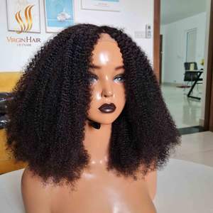 Wholesale Glueless <b>Afro</b> Kinky Curly <b>Wig</b> 13x4 HD Lace Frontal, Raw Cuticle Aligned Vietnamese Human Hair - Product Image 1