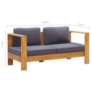 Canapés d'extérieur deux places en teck gloria avec coussin de couleur personnalisé pour Resort Villa Garden Pool Beach fabriqué par Aqmafurniture - Product Image 2