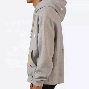 เสื้อฮู้ดดี้ทรงหลวมสำหรับผู้ชาย สไตล์ดิสเทรส ขาดๆ ผ้าคอตตอนผสม สตรีทแวร์ เสื้อสเวตเชิ้ตฮู้ดดี้ แฟชั่นทันสมัย - Product Image 6