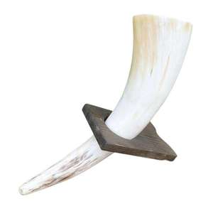 Corne à boire Viking artisanale avec support en cuir Chope en corne de buffle naturelle pour hydromel, bière et - Product Image 2
