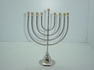 Bougeoir Menorah bicolore en laiton fantaisie de style indien de qualité supérieure - Product Image 6