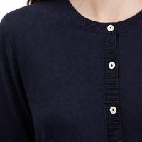 Großhandel Maßgeschneiderte Damen Klassische Strickjacke mit Knopfleiste Rundhals-Pullover Slim Fit Preppy Bürokleidung Herbst Winter Casual