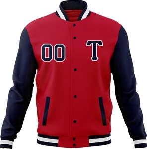 Chaqueta universitaria de invierno, chaqueta Letterman para hombre, chaqueta de béisbol hecha de mangas de cuero y cuerpo de lana y mangas de cuero - Product Image 2