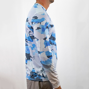 Camisetas de Pesca de Manga Larga Transpirables con Estampado Sublimado Personalizado para Hombre, Protección Solar UPF50, Spandex/Poliéster, Protección UV, Talla Grande - Product Image 2