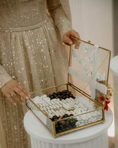 Square Glass <b>Box</b> Gold Color Eco-friendly Customizable Crafted to Deliver a Refined High-end Presentation for Chocolates Jewelry - Product Image 3