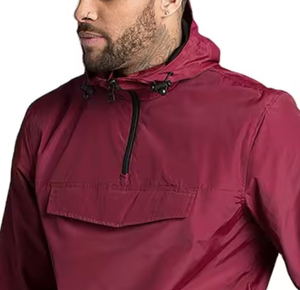 Chaqueta Impermeable Transpirable y Cortavientos Personalizada al por Mayor, Chaqueta Impermeable con Cierre de Cremallera de un Cuarto para Hombre - Product Image 4