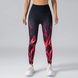 OEM personalizado al por mayor de alta cintura de compresión estiramiento gimnasio deportes entrenamiento acanalado Leggings apretado sin costuras Leggings de Yoga para las mujeres - Product Image 5