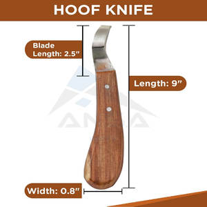 Couteau à sabot suisse de 7 pouces à double tranchant lame incurvée de qualité supérieure maréchal-ferrant poignée en bois couteau de coupe de sabot polyvalent - Product Image 2