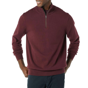 Nueva llegada 2025, ropa de calle informal para hombre, sudadera de lana suave de manga larga con cremallera de cuarto, sudaderas con servicio OEM - Product Image 1