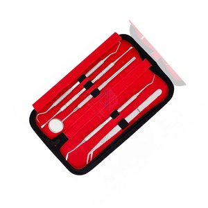 Kit de limpieza dental manual al por mayor: raspadores de sarro de acero inoxidable 2026, limpiador de lengua, espejo bucal y estuche de cuero de alta calidad. - Product Image 2