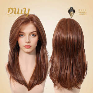 Vonny-DWY Light <b>Brown</b> Lace Front 136 Free Part Synthetic <b>Wig</b> Dark Orange Mid-Length <b>Wig</b> - Product Image 6