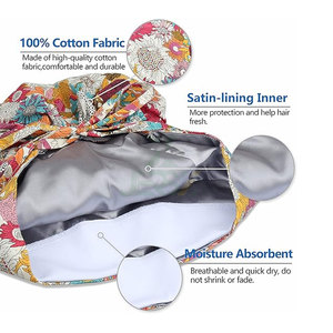 Bonnets de travail personnalisables JERSIZ, doublure en satin, coton respirant, bandeau unisexe, lien élastique à nouer à l'arrière, protection quotidienne, cyclisme, plage - Product Image 2