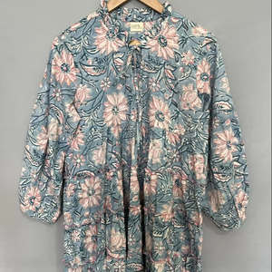 Dames personnalisées décontracté imprimé floral robes occidentales pour femmes vêtements longs lin plage vacances été taille personnalisée impression longue - Product Image 1