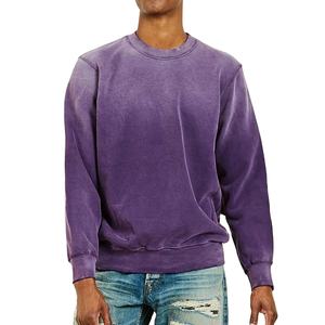 เสื้อสเวตเชิ้ตผู้ชายคอกลมพิมพ์ลายกราฟิกโลโก้แบบกำหนดเอง ทรงโอเวอร์ไซส์ ฟอกสีแบบซันเฟด ผ้าฝ้ายเฟรนช์เทอร์รี่ 100% - Product Image 1