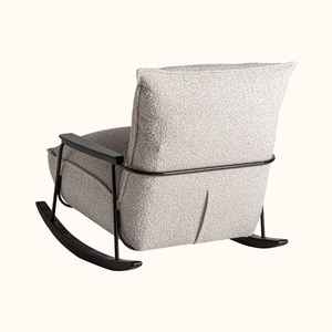 Sillón Maren Moderno con Base de Ratán para Sala de Estar, Dormitorio y Oficina en Casa - Product Image 4