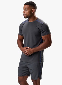 T-shirts pour hommes sportifs à manches courtes en tricot, couleur unie, personnalisables - 100% polyester, très demandés - Product Image 6