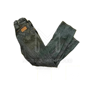 Pantalones casuales de algodón lavado ácido de talla grande para hombre de nueva moda patrón recto ligero cintura media con cierre de mosca de botón en oferta - Product Image 3