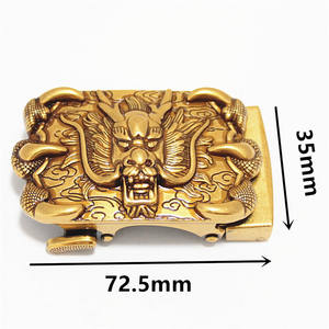 Автоматическая пряжка из золотистого сплава OEM, ширина 35 мм, на заказ, с экологичным покрытием для ремня из канваса - Product Image 3