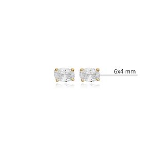 Recktangle forma Baguette CZ piedra Stud pendiente turco venta al por mayor hecho a mano 925 joyería de plata esterlina - Product Image 2