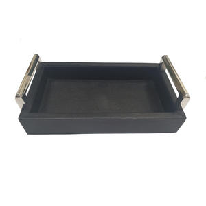 Plateau de lit rabattable ADORA en cuir véritable de haute qualité, intérieur et extérieur, avec poignée en métal, noir, design personnalisable - Product Image 3