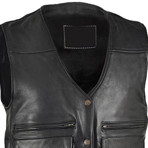 2025 Portable haute qualité faible taux hommes en cuir gilet Design Unique coupe ajustée imperméable respirant hommes en cuir gilet - Product Image 4
