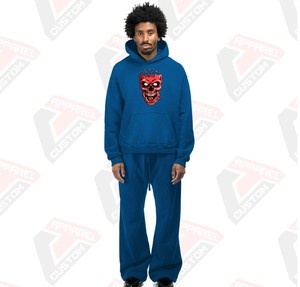 Conjunto de chándal de invierno de poliéster 100% transpirable de 2 piezas ultra cómodo y elegante para hombre, patrón sólido - Product Image 1