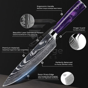 Quality Made Custom Color & Size Damascus Chef <b>Knives</b> <b>Set</b> Hot Product Sustainable Damascus Chef <b>Knives</b> <b>Set</b> - Product Image 4