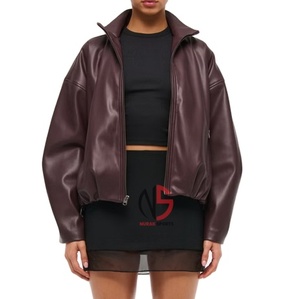 Chaqueta de Invierno para Mujer, de Alta Calidad, en Cuero Genuino, Tejida, con Relleno de Poliéster, Transpirable, Impermeable y Resistente al Viento, con Patrón Sólido - Product Image 4