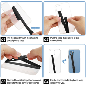 Fascetta da Polso Universale Regolabile in Silicone Elastico Anti-caduta per Cellulare con Anelli e Cinghia Ultra Sottile di Supporto per Dita - Product Image 4