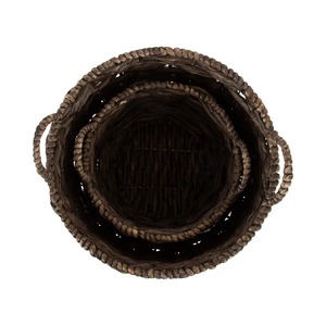 Ensemble de 2 paniers ronds durables en jacinthe d'eau tressés à la main, panier de rangement en gros, écologique, fabriqué au Vietnam - Product Image 4
