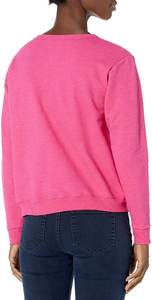 Fabricante personalizado de algodón de cuello redondo sudadera de Color liso de gran tamaño Logo sudadera bordada sudadera para mujer - Product Image 2