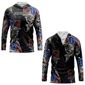 Sweat à capuche à manches longues avec logo personnalisé, sublimation, imperméable, UPF50+, chemises de chasse, sweat à capuche de protection solaire, équipement de pêche performant - Product Image 4