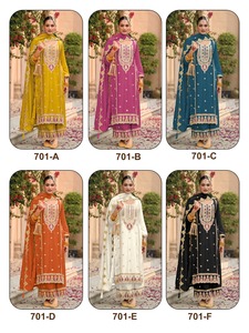 Exclusivo Traje Salwar Estilo Anarkali Tradicional para Mujer, Fusión India-Pakistaní, para Fiestas, a Precio Accesible, HENIXA CREATION, Corte Ajustado - Product Image 4