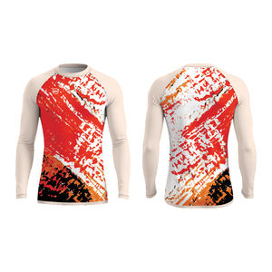 Gradient Color Long Sleeve Quick Dry Cotton Polyester Unisex <b>Surf</b> and Dive Rash Guard - Product Image 1