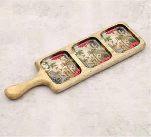 Plateau en bois de manguier Impression numérique Émail Coting Finition brillante - Product Image 1