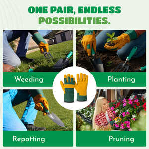 ถุงมือทำงานหนังวัวคุณภาพเยี่ยมสำหรับผู้ชายและผู้หญิง, ถุงมือหนังวัวมีหนามและทนต่อการเจาะระบายอากาศและทนทานสำหรับทำสวน - Product Image 4