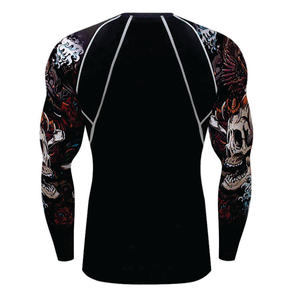 Pas cher Prix Exigible Hommes Rash Guard Spandex MMA Rash Guard Compression À Manches Longues BJJ Rash Guard - Product Image 2