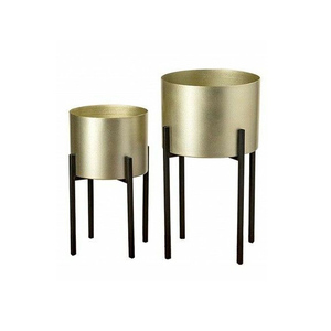 Design de luxe fait à la main ensemble de 2 pots de fleurs en métal avec support décor de jardin pot de fleurs utilisé pour la décoration de la maison 2025 - Product Image 1
