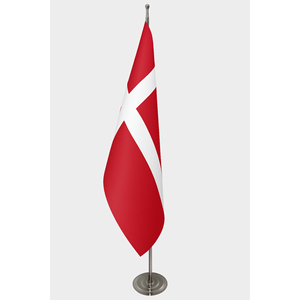 Denmark Official Indoor Pennant <b>Flag</b>-Aluminum <b>Pole</b> Digital Printing Nylon or Polyester Material Display Ready - Product Image 1