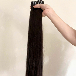 Precio al por mayor Extensiones de cabello humano natural recto vietnamita alineado con cutícula, paquete de trama atado a mano, estilo de ondas - Product Image 1