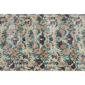 Classique bleu Beige 3.6 X 6.6ft tapis turc fait à la main rectangulaire Patchwork Design laine Polyester Latex pour chambre salon - Product Image 5