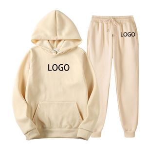 Men's Trendy Cotton Fleece Tracksuit Set Custom Hoodie and Joggers Casual Fit Winter Gym Streetwear - Product Image 4