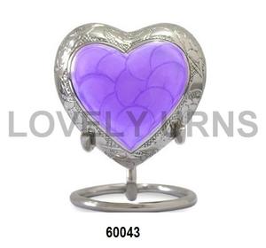 A.K Adult <b>Ashes</b> Heart Shaped <b>Mini</b> Keepsake <b>Urn</b> with Stand 200 Cubic Inch Capacity Eco-Friendly & Customizable Design (Blue/Pink) - Product Image 3